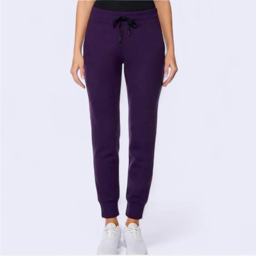 Purple sweatpants with ties